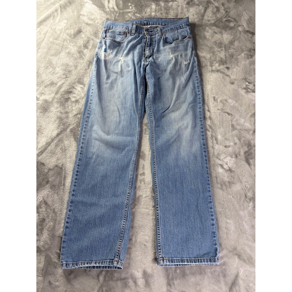 Levi's 559 Relaxed Straight Jeans Mens W34 L34 Light Wash Denim Leg